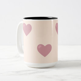 Pastel Love Hearts Tweekleurige Koffiemok