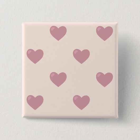 Pastel Love Hearts Vierkante Button 5,1 Cm (Voorkant)
