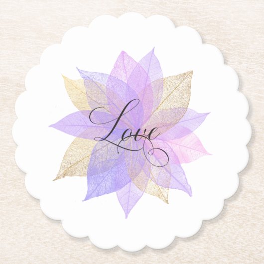 *~* Pastel LOVE ONDERZETTER EMOTO Leaves (Voorkant)