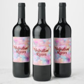 Pastel Love & Romance Valentine Wine Label Wijn Etiket (Flessen)