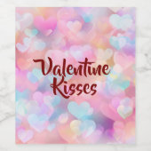 Pastel Love & Romance Valentine Wine Label Wijn Etiket (Enkel label)