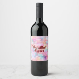 Pastel Love & Romance Valentine Wine Label Wijn Etiket