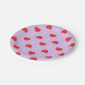 Pastel Love Suckers Rood Papieren Bordje (Gekanteld)