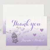 Pastel lovebirds bruiloft op maat Bedankt kaart (Voorkant / Achterkant)