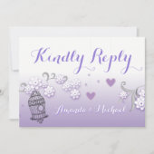 Pastel lovebirds bruiloft op maat Kindly Reply kaa Kaart (Voorkant)