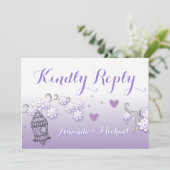 Pastel lovebirds bruiloft op maat Kindly Reply kaa Kaart (Staand voorkant)