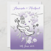 Pastel lovebirds custom grote bruiloft uitnodiging (Voorkant)