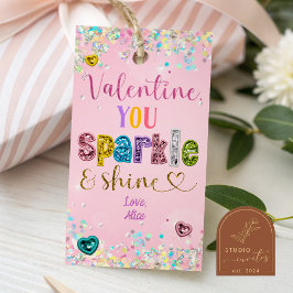 pastel lovertje met glitters je fonkelt en straalt cadeaulabel