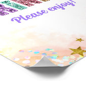 Pastel Lovertjes Glitter Dubbele Verjaardag Dranke Poster (Hoek)