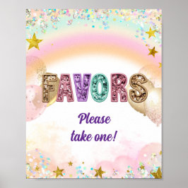 Pastel Lovertjes Glitter Dubbele Verjaardag Favor  Poster