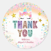 Pastel Lovertjes Glitter Eenhoorn Bedankt