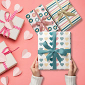 Pastel Loving Hearts set van 3 Inpakpapier Vel