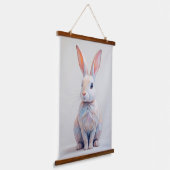 Pastel Low-Poly Bunny Hangend Wandkleed (Gebogen)