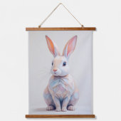 Pastel Low-Poly Konijn Hangend Wandkleed (Voorkant)