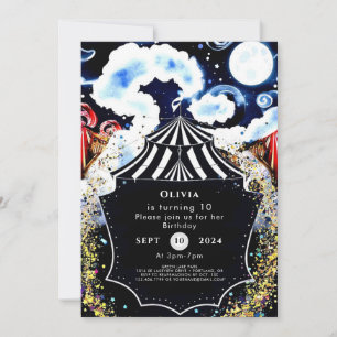 Pastel Luchtige Circus Verjaardag Kaart