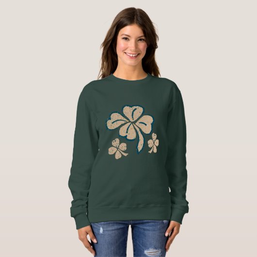 Pastel Lucky Shamrock Clover St. Patrick's Day Trui (Voorkant volledig)