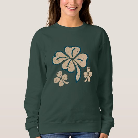 Pastel Lucky Shamrock Clover St. Patrick's Day Trui (Voorkant)