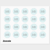 pastel luipaard print naam blauw ronde sticker (Vel)