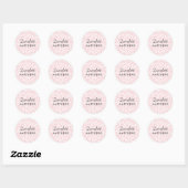 pastel luipaard print naam roze ronde sticker (Vel)