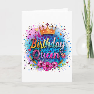 Pastel Luipaard Verjaardag Koningin Kaart
