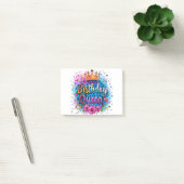 Pastel Luipaard Verjaardag Koningin Post-it® Notes (Kantoor)