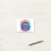 Pastel Luipaard Verjaardag Koningin Post-it® Notes (Op bureau)