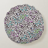 Pastel Luipaardprint Ronde Kussen (Achterkant)