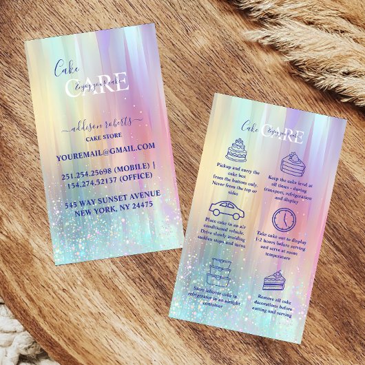 Pastel Luxe Gradient Cake Care  Visitekaartje