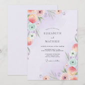 Pastel Maagdenpalm Loof Eucalyptus Bruiloft Kaart (Voorkant / Achterkant)