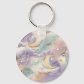 Pastel Maan en Sterren Hemels Sleutelhanger (Achterkant)