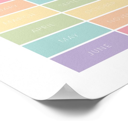 Pastel Maand van het jaar poster (Hoek)