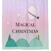 Pastel Maanverlichte Kerst Betoverd Gordijn (Voorkant)