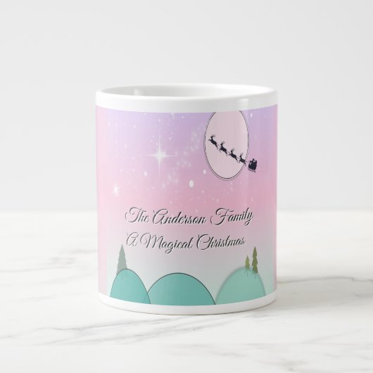 Pastel Maanverlichte Kerst Drinker Grote Koffiekop (Voorkant)
