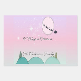 Pastel Maanverlichte Kerst Papier Magie Inpakpapier Vel