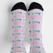Pastel Maanverlichte Kerst Tegelgloed Sokken (Top)