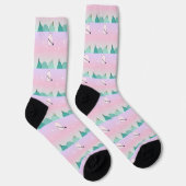 Pastel Maanverlichte Kerst Tegelgloed Sokken (Rechts)
