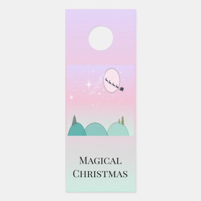 Pastel Maanverlichte Kerstgradiëntgloed Deurhanger (Voorkant)