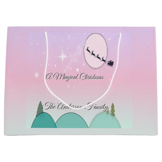Pastel Maanverlichte Kerstgroot Glow Groot Cadeauzakje (Voorkant)