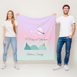 Pastel Maanverlichte Kerstmis Gezellige Gloed Fleece Deken