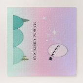 Pastel Maanverlichte Kerstpuzzel Gloed Legpuzzel (Horizontaal)