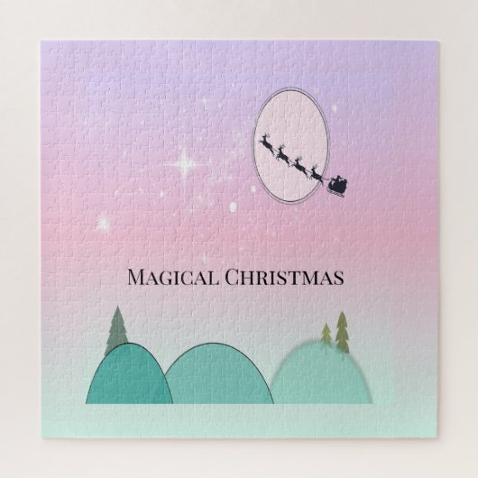 Pastel Maanverlichte Kerstpuzzel Gloed Legpuzzel (Verticaal)