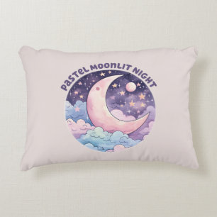 Pastel maanverlichte nacht - Dromerige halve maan Accent Kussen