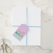 Pastel Maanverlichte Vakantie Sereniteit Cadeaulabel (Met Touw)