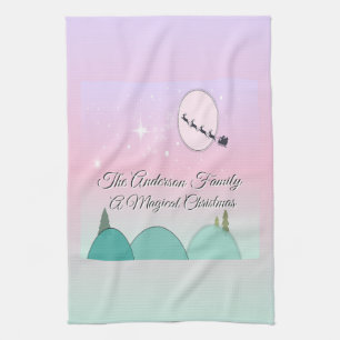 Pastel Maanverlichte Winter Harmonie Theedoek