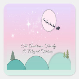 Pastel Maanverlichte Winter Wistfulness Vierkante Sticker