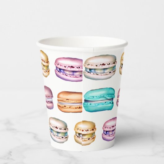Pastel Macaron Cookie Thema Verjaardagsfeestje Papieren Bekers (Rechts)