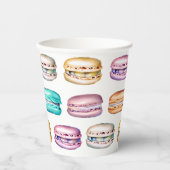 Pastel Macaron Cookie Thema Verjaardagsfeestje Papieren Bekers (Voorkant)