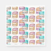Pastel Macaron Cookie Thema Verjaardagsfeestje Servet (Voorkant)