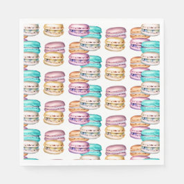 Pastel Macaron Cookie Thema Verjaardagsfeestje Servet