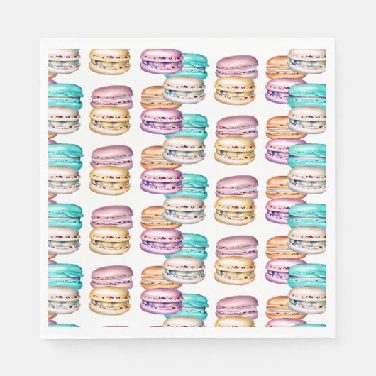 Pastel Macaron Cookie Thema Verjaardagsfeestje Servet (Voorkant)